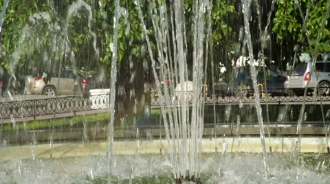 Rainbow in the fountain Stock Footage 64054601