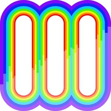 Rainbow frame border long picture vertical vector image 库存插图
