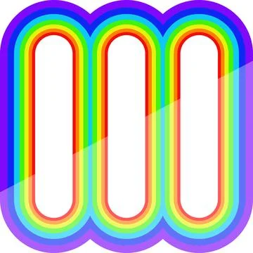 Rainbow frame border long picture vertical colorful shine Stock Illustration
