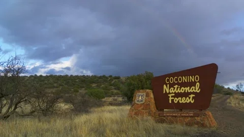 A rainbow in front of a sign Stock Footage 155590660
