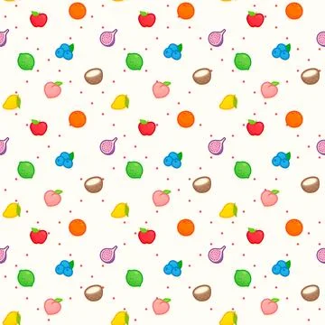 Rainbow fruit seamless pattern Gift Wrap wallpaper background Stock Illustration