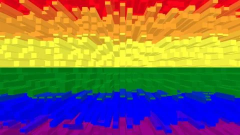 Rainbow gay pride flag background  with a decorative polygonal pattern in hig Ilustração Stock