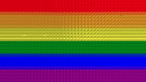 Rainbow gay pride flag background  with a decorative 3D pyramidal pattern in Illustrazione stock