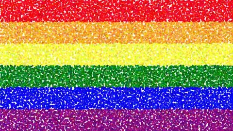 Rainbow gay pride flag background  with a decorative dotted pattern in high r Ilustração Stock