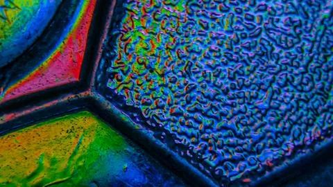 Rainbow Geometric Bubble Macro Texture Stock Photos