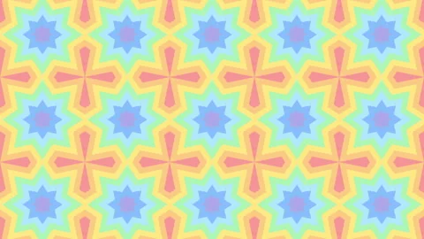 Rainbow geometric mosaic in seamless loop animation. Simple motion graphics 스톡 동영상 152113607