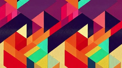 Rainbow Geometric Seamless Loopable Animations Stock Footage 215458061
