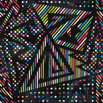 Rainbow geometric seamless pattern Stock Illustration