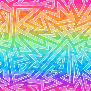 Rainbow geometric seamless pattern Stock Illustration