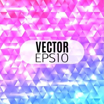 Rainbow geometric triangle mosaic background. Stock Illustration