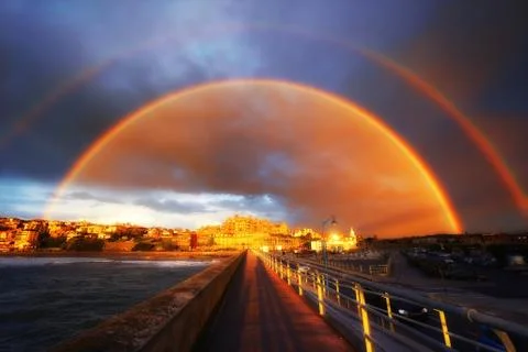 Rainbow in Getxo Stock Photos