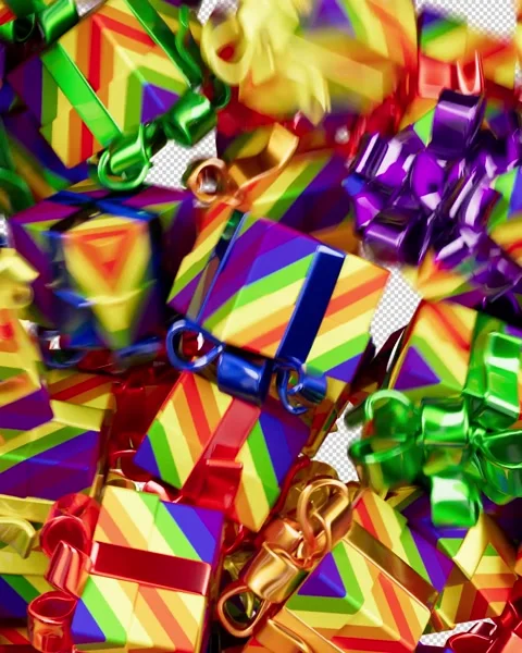 Rainbow gift boxes video transition Stock Footage 331204151