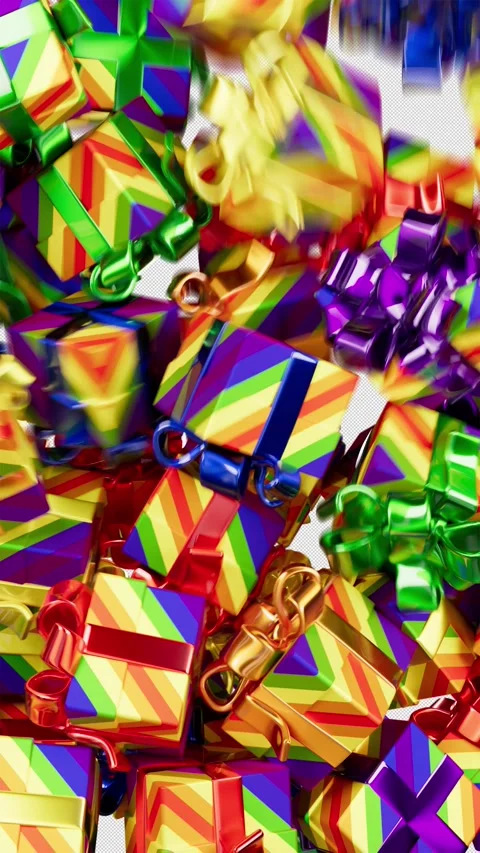 Rainbow gift boxes video transition 스톡 동영상 331204458