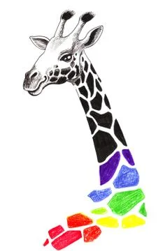 Rainbow giraffe Stock Illustration