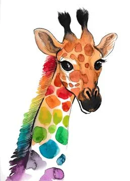 Rainbow giraffe Stock-Illustration