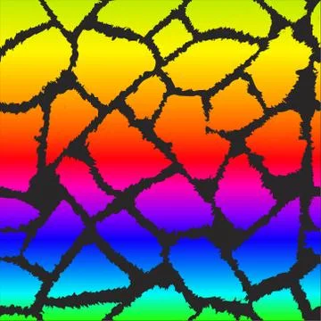 Rainbow giraffe skin vector pattern Stock Illustration