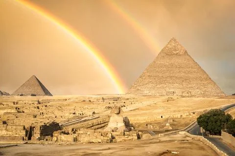 Rainbow in Giza Stock Photos