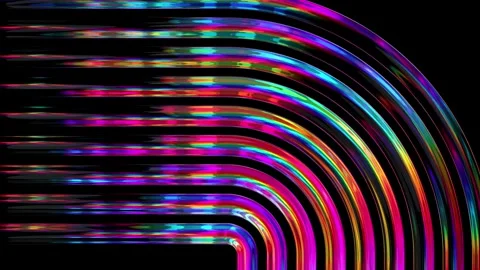Rainbow glass rounded rectangle refraction streamer animation 動画素材 340368803