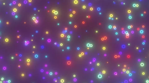 Rainbow Glowing Neon Bubbles Rising Float Slowly Upward Circle Rings Stock Footage 201362681