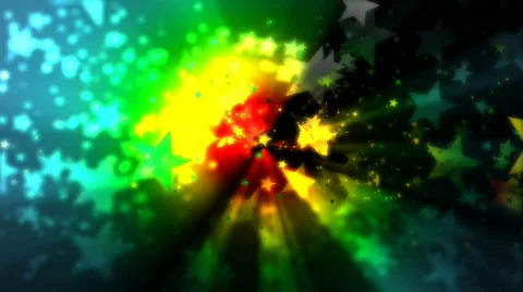 Rainbow Glowing Stars - Motion Background 59 (HD) Stock Footage