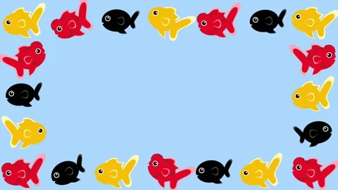 Rainbow goldfish frame horizontal Stock-Footage 314371800