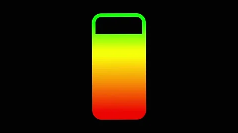 Rainbow gradient 30 secs battery life decreasing &amp; draining its life on black bg 库存影片 211173202