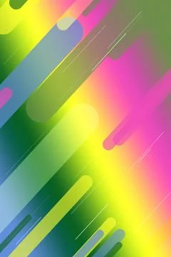 Rainbow gradient abstract bars and rounded stripes create a lively sense of.. Stock Illustration