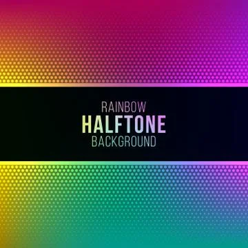Rainbow gradient background with halftone pattern Stock Illustration