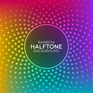 Rainbow gradient background with halftone texture Stock Illustration