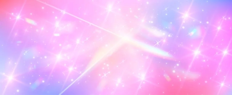 Rainbow gradient background with unicorn sparkles Stock Illustration