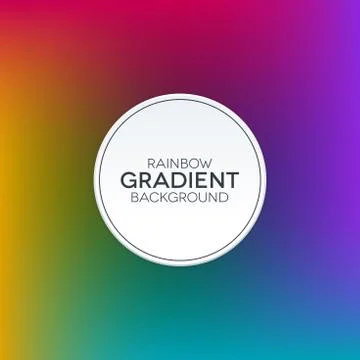Rainbow gradient background with white round label Stock-Illustration