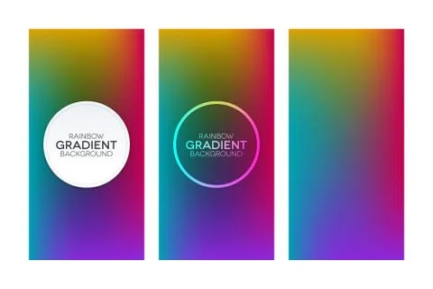 Rainbow gradient banner set Stock Illustration