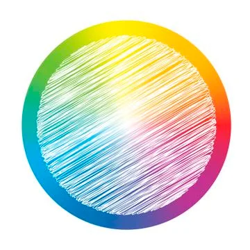 Rainbow Gradient Color Ring White Scribble Stock-Illustration