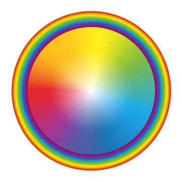 Rainbow Gradient Colored Circle Rainbow Frame Stock Illustration