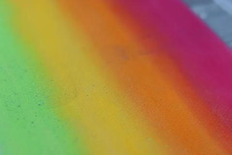 Rainbow gradient drawn with pastel crayons pensils. Stock Photos