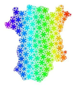 Rainbow Gradient Fresh Collage Chechen Republic Map from Snow Stock Illustration