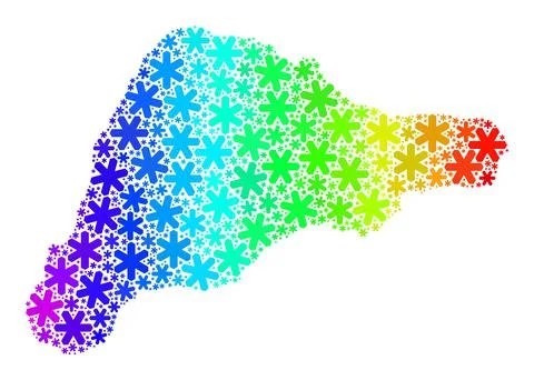 Rainbow Gradient Fresh Mosaic Easter Island Map of Snow Illustrazione stock