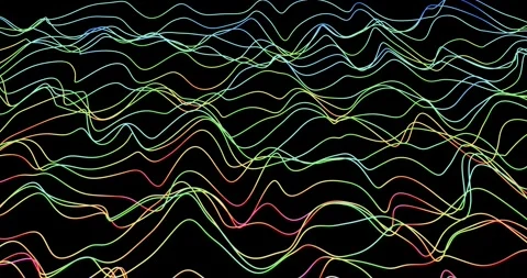 Rainbow gradient glowing wavy lines Stock Footage 280712917