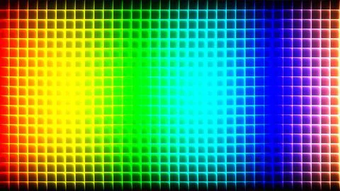 Rainbow gradient grid of rounded squares with subtle glow effect abstract b.. Stock Illustration