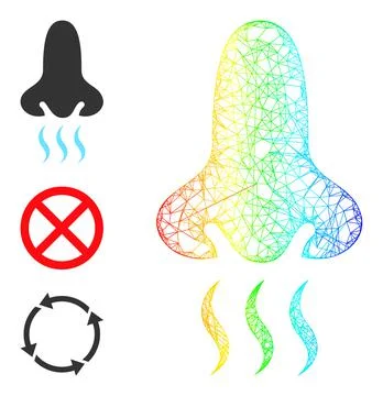 Rainbow Gradient Irregular Mesh Snuff Icon Stock Illustration