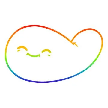 Rainbow gradient line drawing cartoon gall bladder Stock Illustration