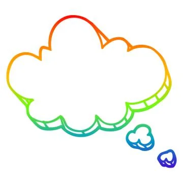 Rainbow gradient line drawing cartoon expression bubble Illustrazione stock