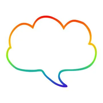 Rainbow gradient line drawing cartoon expression bubble Illustrazione stock