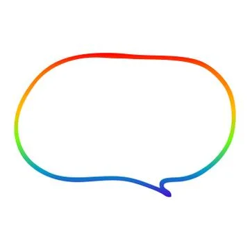 Rainbow gradient line drawing cartoon expression bubble Illustrazione stock