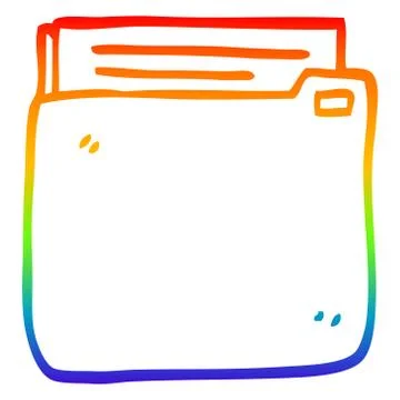 Rainbow gradient line drawing cartoon business documents Stock Illustration