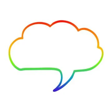 Rainbow gradient line drawing cartoon expression bubble Stock Illustration