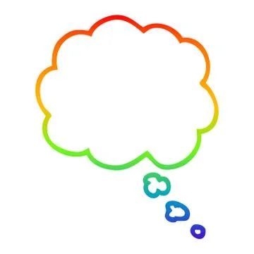 Rainbow gradient line drawing cartoon expression bubble Stock Illustration