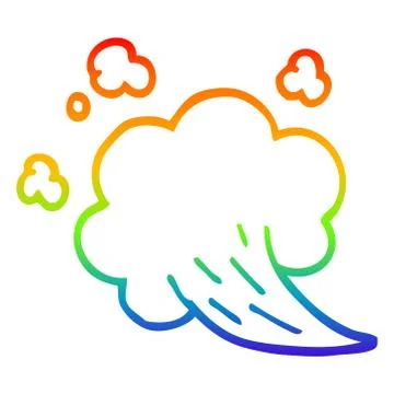 Rainbow gradient line drawing cartoon expression bubble Stock Illustration