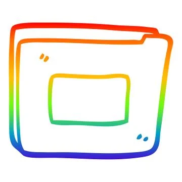 Rainbow gradient line drawing cartoon business documents Stock Illustration