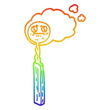 Rainbow gradient line drawing cartoon match Illustrazione stock